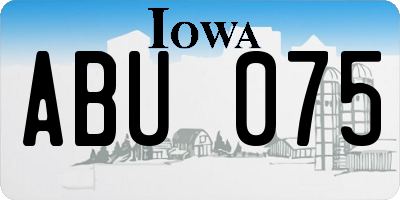 IA license plate ABU075