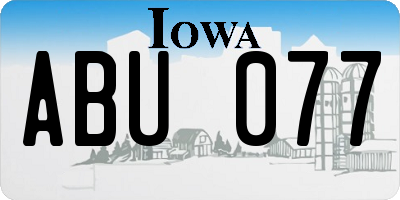 IA license plate ABU077