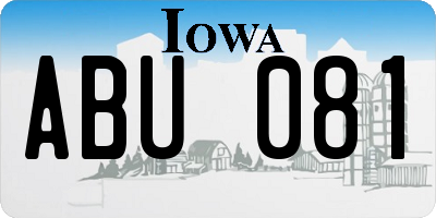 IA license plate ABU081
