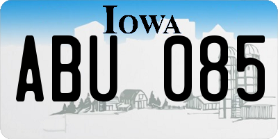 IA license plate ABU085