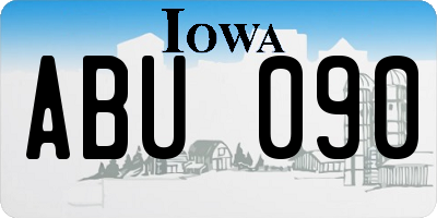 IA license plate ABU090