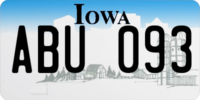 IA license plate ABU093