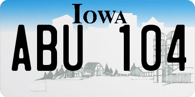 IA license plate ABU104