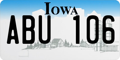 IA license plate ABU106