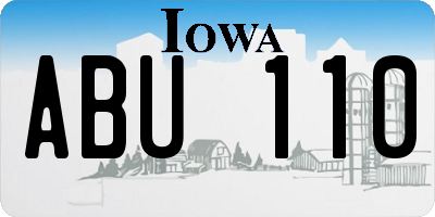 IA license plate ABU110