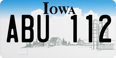 IA license plate ABU112