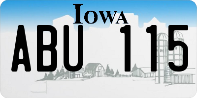 IA license plate ABU115