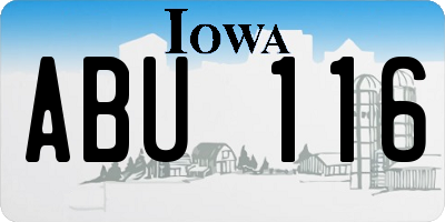 IA license plate ABU116