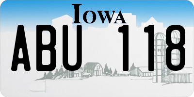 IA license plate ABU118