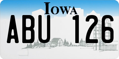 IA license plate ABU126