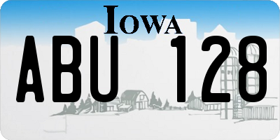 IA license plate ABU128