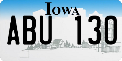 IA license plate ABU130