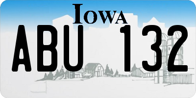IA license plate ABU132