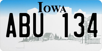 IA license plate ABU134