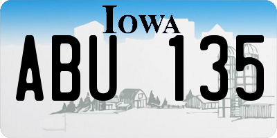 IA license plate ABU135