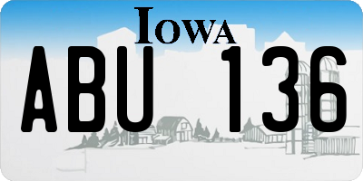 IA license plate ABU136