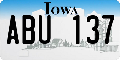 IA license plate ABU137