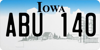 IA license plate ABU140