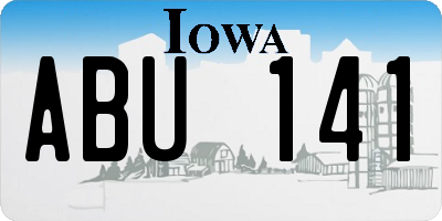 IA license plate ABU141