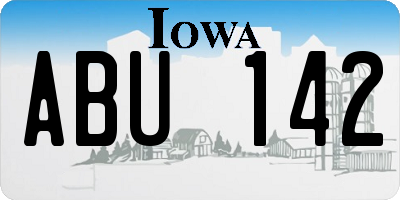 IA license plate ABU142