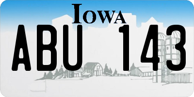 IA license plate ABU143