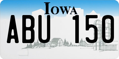 IA license plate ABU150