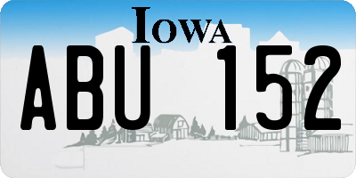 IA license plate ABU152