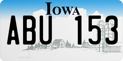 IA license plate ABU153