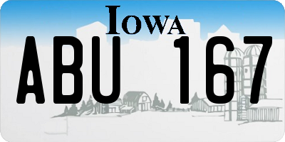IA license plate ABU167