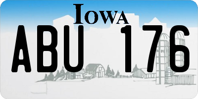 IA license plate ABU176