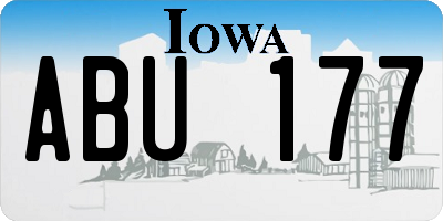 IA license plate ABU177