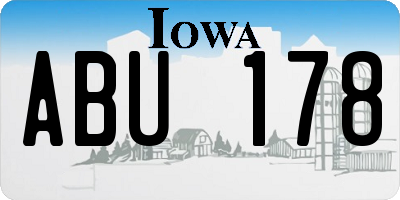 IA license plate ABU178