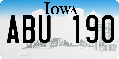 IA license plate ABU190