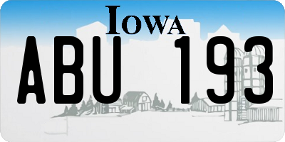 IA license plate ABU193