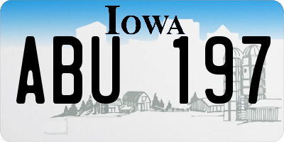 IA license plate ABU197