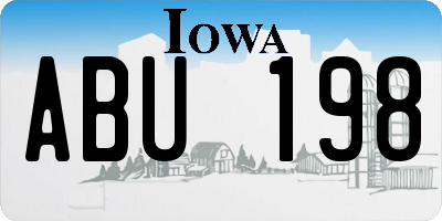 IA license plate ABU198