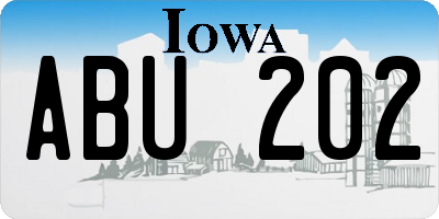 IA license plate ABU202