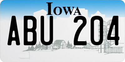 IA license plate ABU204