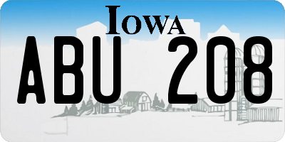 IA license plate ABU208