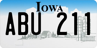 IA license plate ABU211