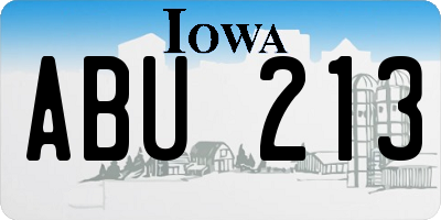 IA license plate ABU213