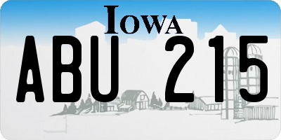 IA license plate ABU215