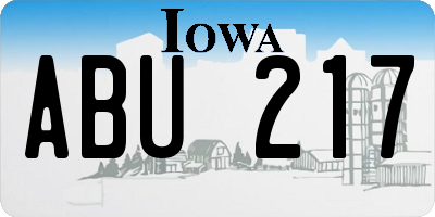IA license plate ABU217