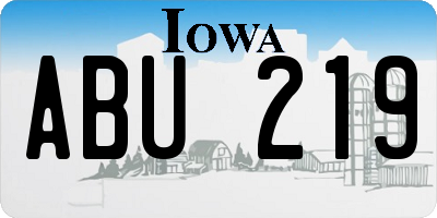 IA license plate ABU219
