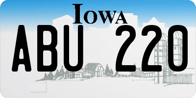 IA license plate ABU220