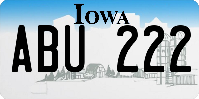 IA license plate ABU222