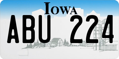 IA license plate ABU224