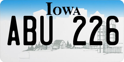 IA license plate ABU226