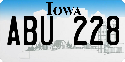 IA license plate ABU228
