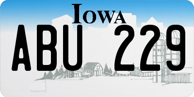 IA license plate ABU229